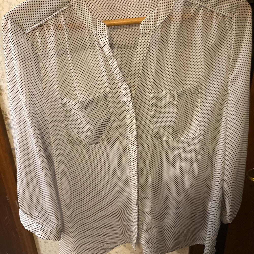 Sheer polka dot blouse